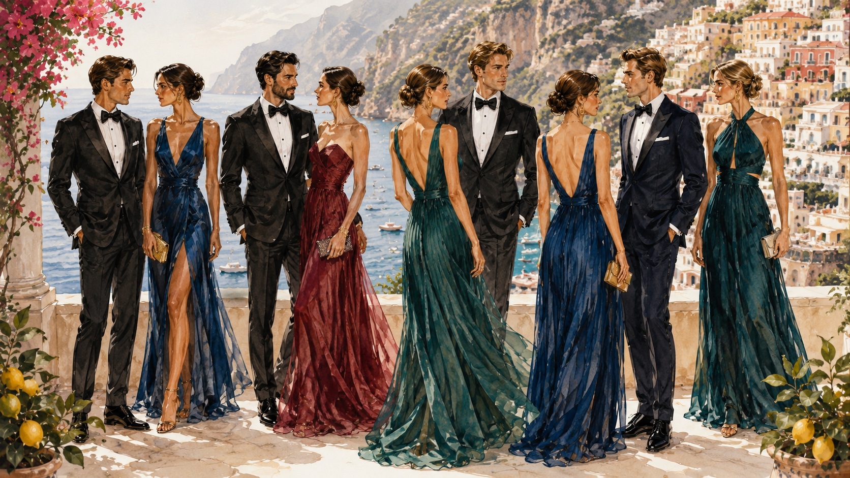 Black Tie alla Positano dress code inspiration