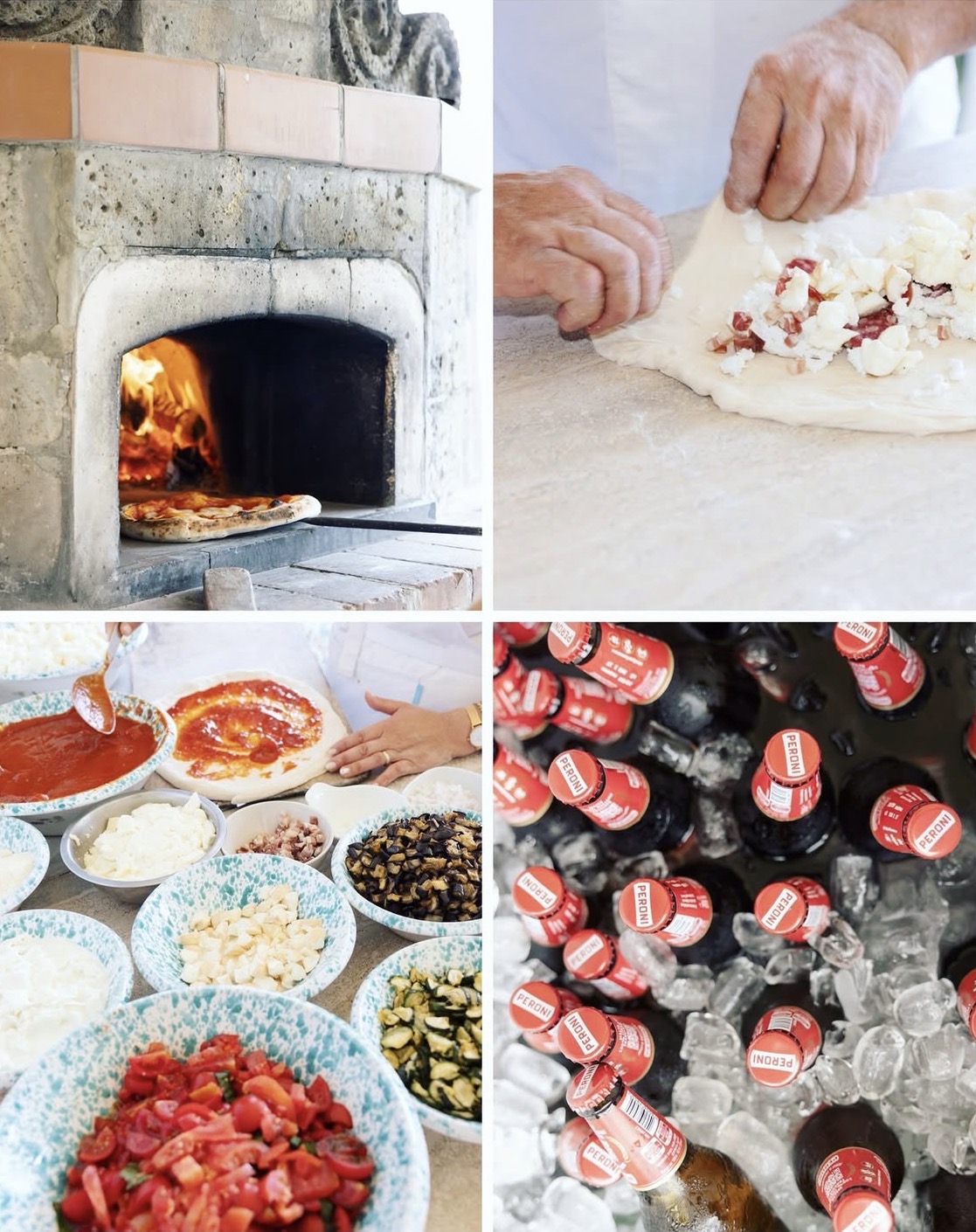 Pizza and drinks for the pool party